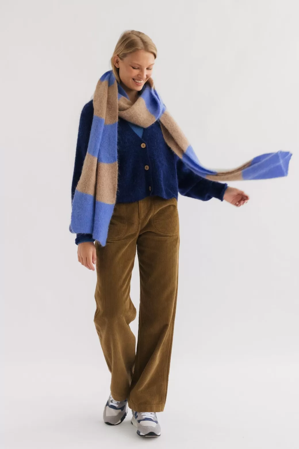 Clearance Twothirds Bicolour Scarf-Cyan/Sand