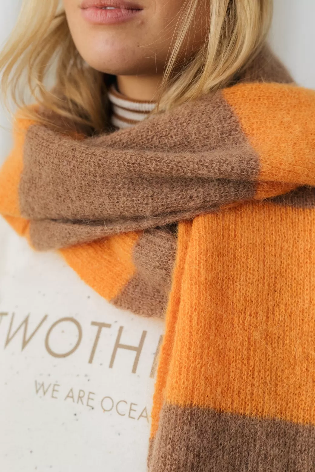 Flash Sale Twothirds Bicolour Scarf-Orange/Cinnamon