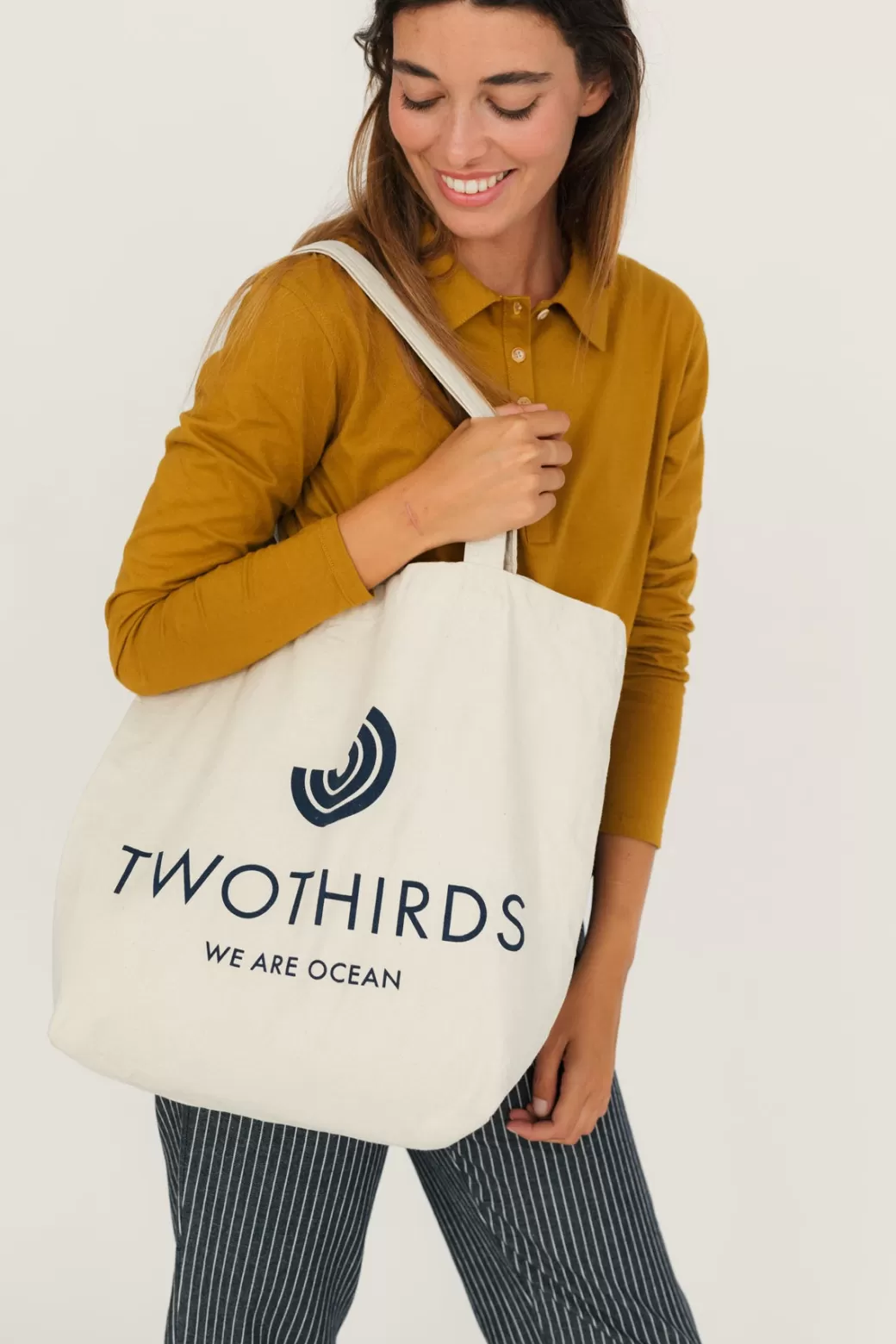 Fashion Twothirds Logo Tote Bag-Ecru